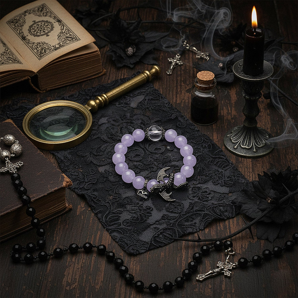 Halloween Gothic Dragon Custom Name Bracelet
