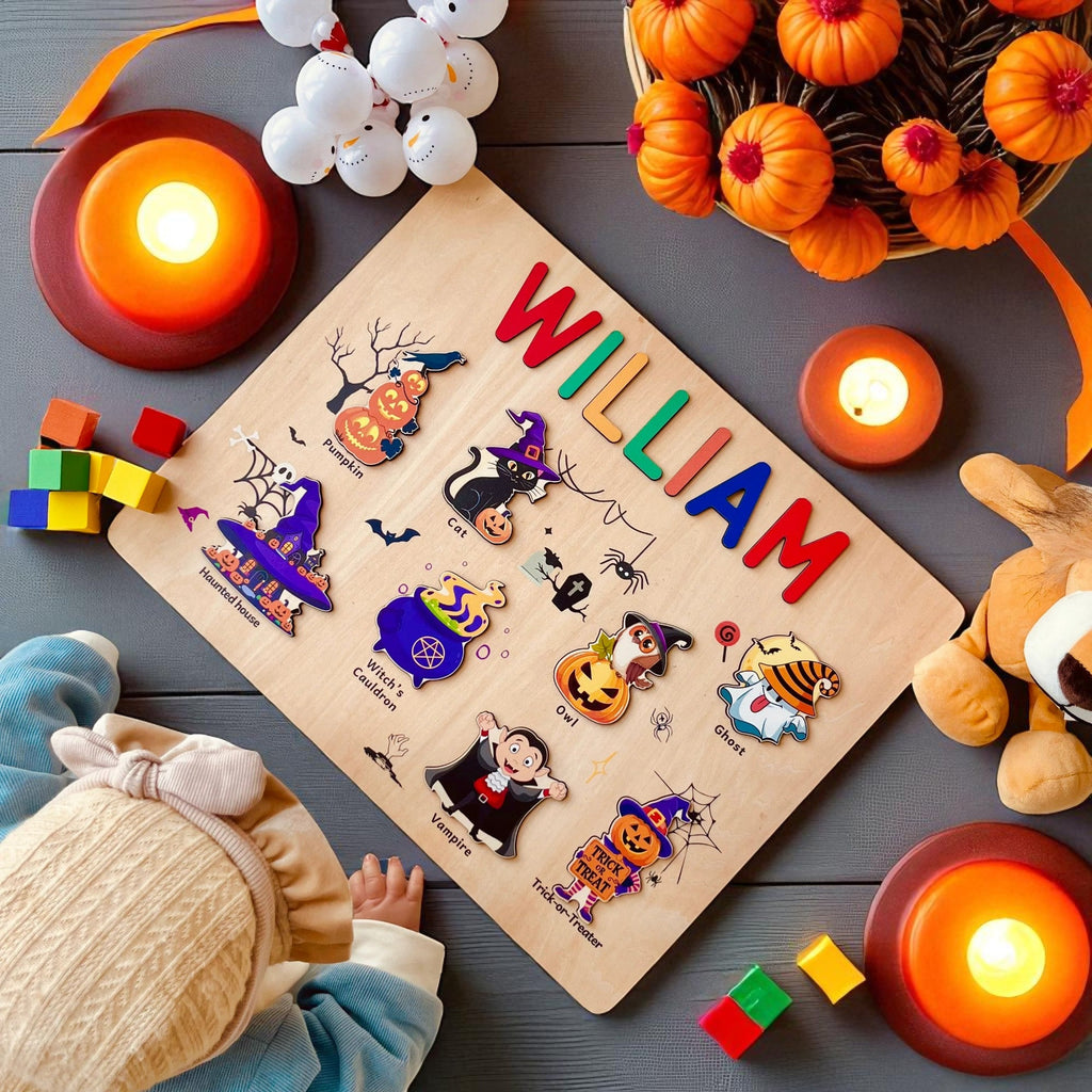 Personalized Wooden Halloween Name Puzzle