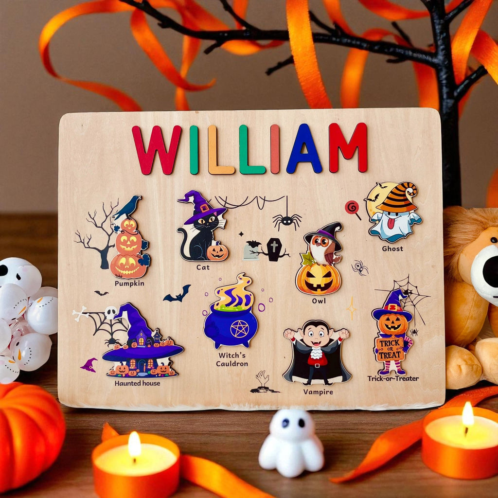 Personalized Wooden Halloween Name Puzzle