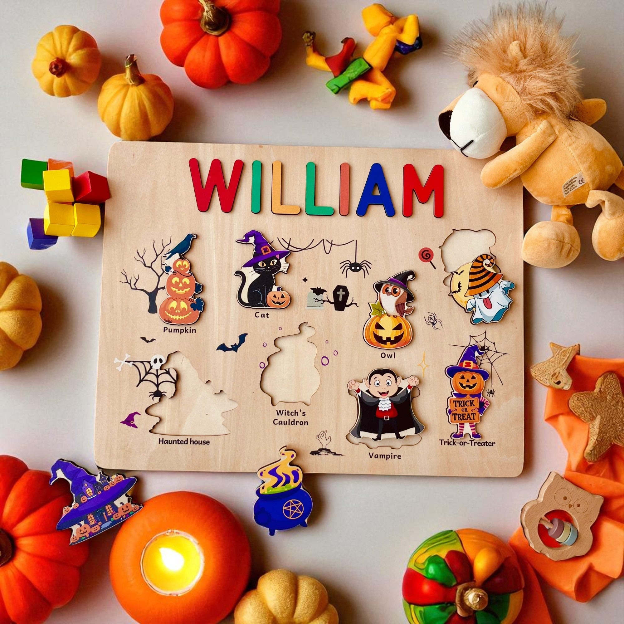 Personalized Wooden Halloween Name Puzzle