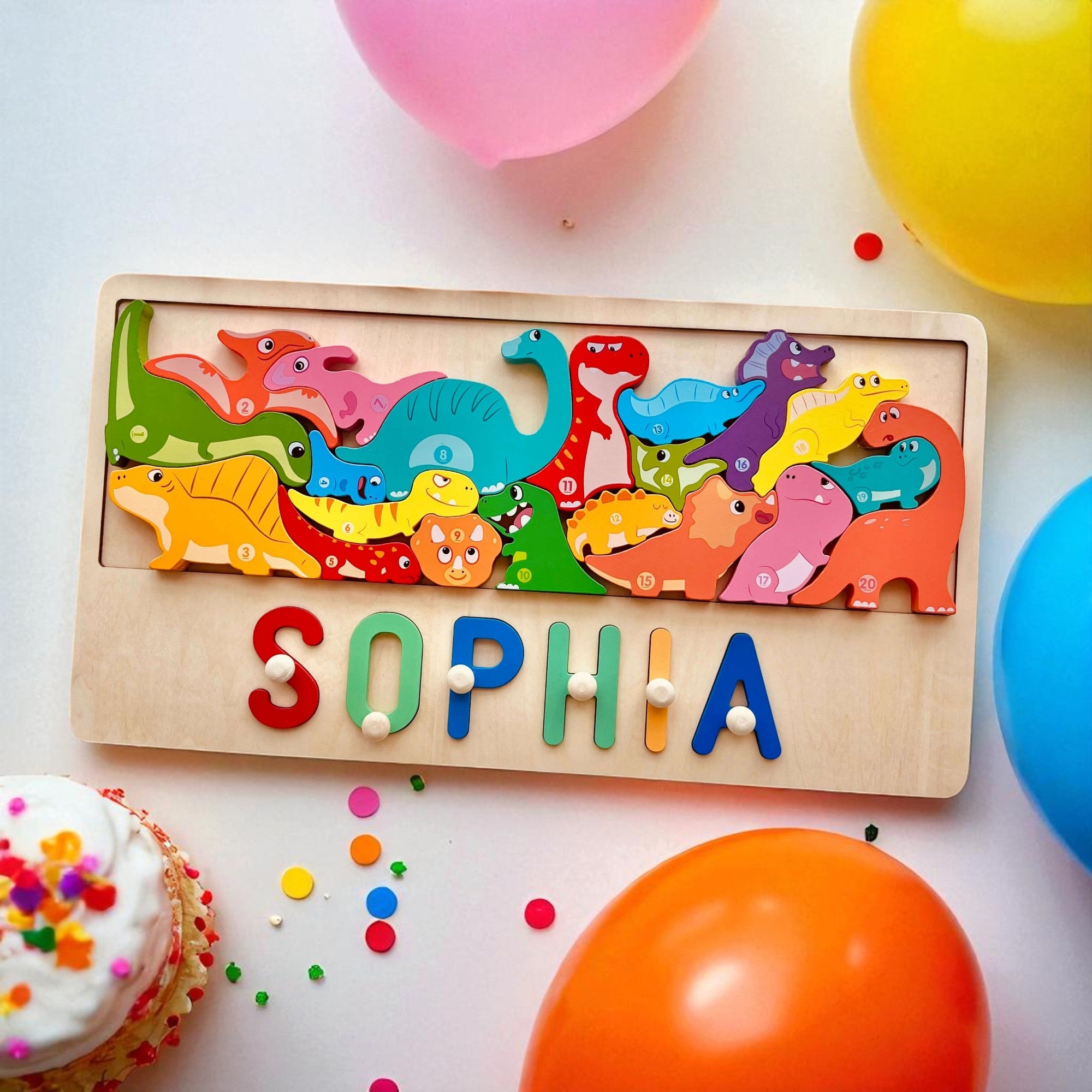 Personalized Eco-Friendly Toy Animal Stacking Name Puzzle