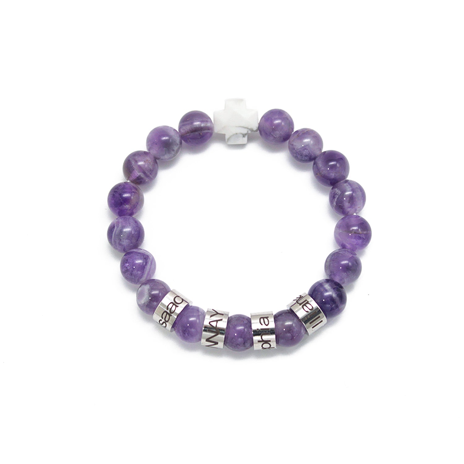 Custom Name Cross-Shaped Gemstone Bracelet 20cm - Daily Wear & Keepsake Gift