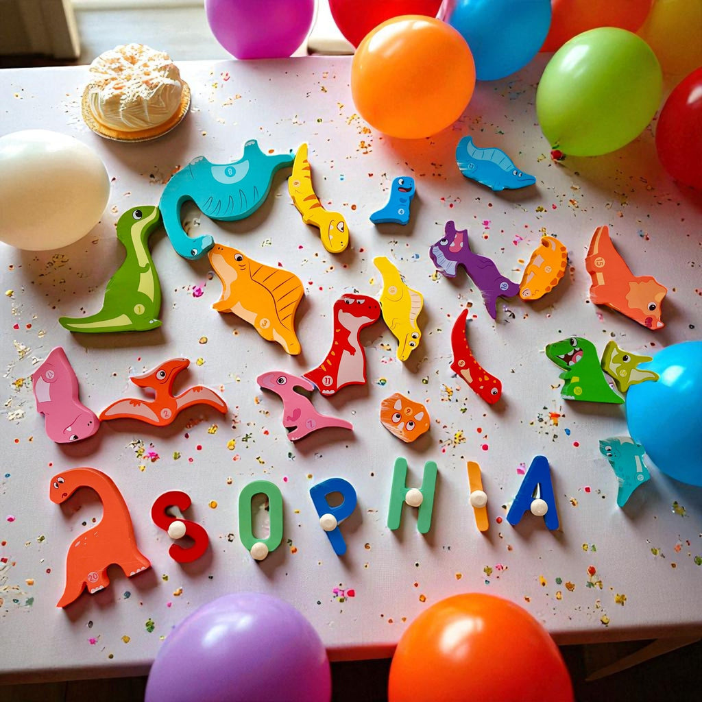 Personalized Eco-Friendly Toy Animal Stacking Name Puzzle
