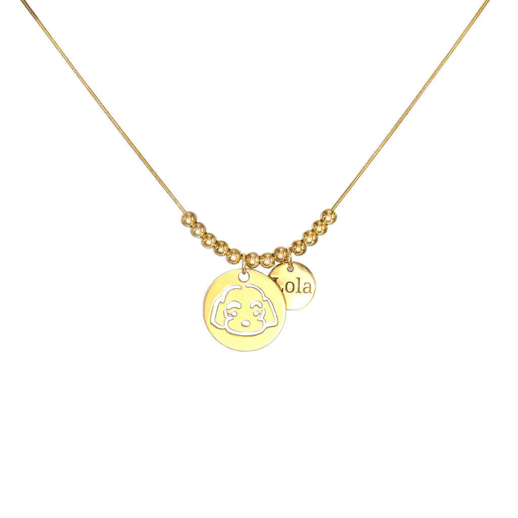 Custom Pet Memorial Necklace | Gold-Plated Stainless Steel Gift