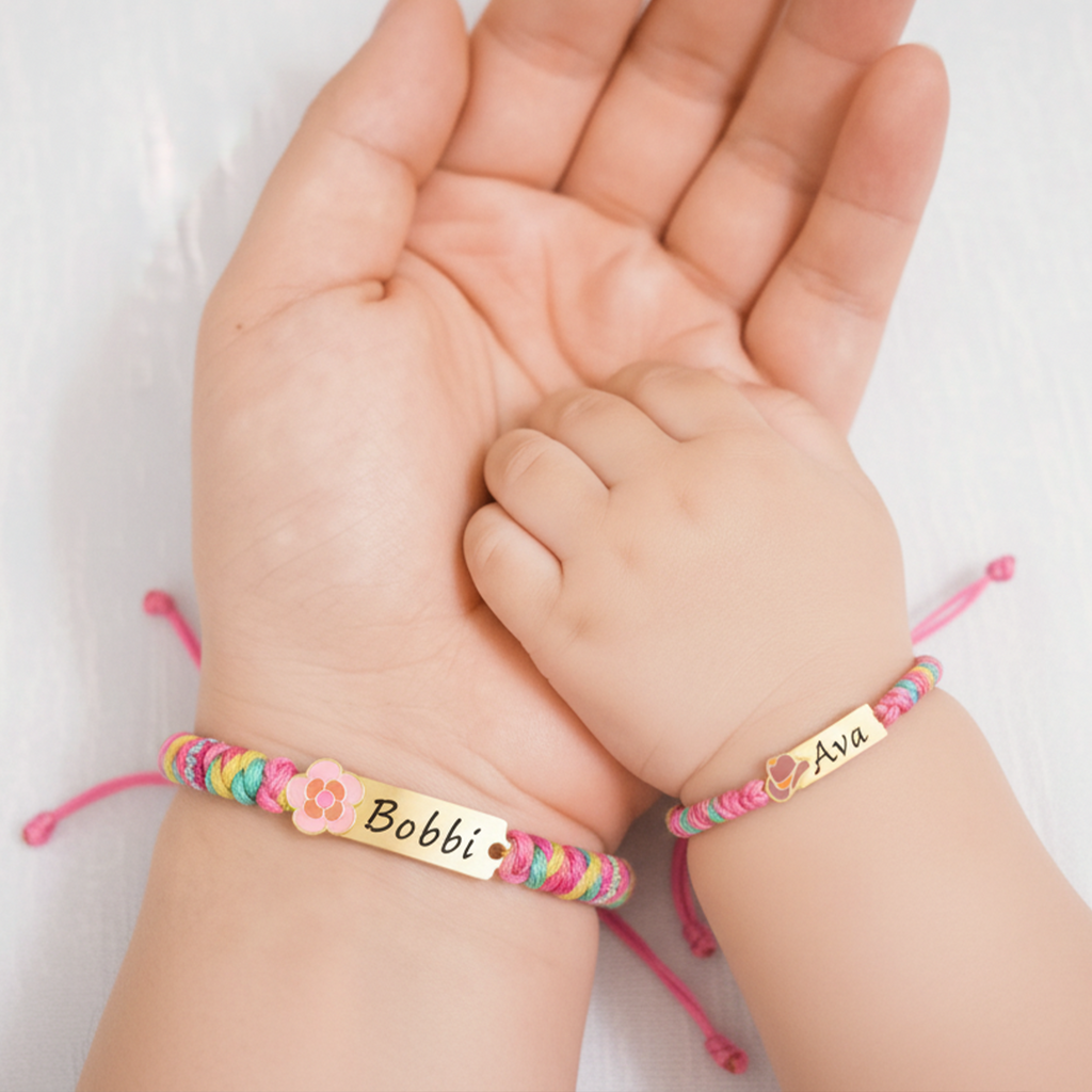 Colorful Cartoon Epoxy Name Bracelet – Personalized Jewelry for Babies & Kids