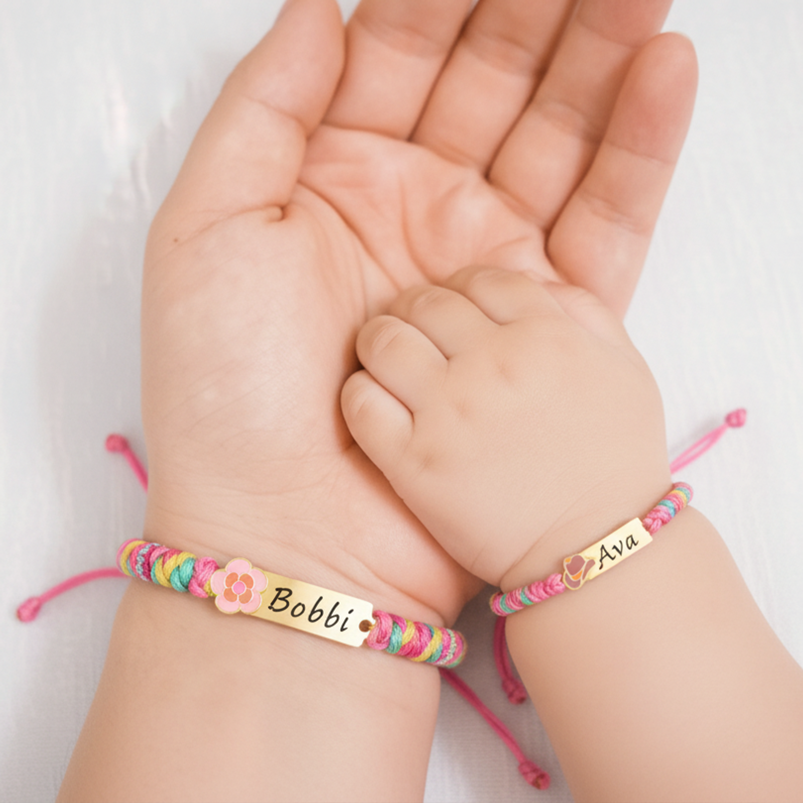 Colorful Cartoon Epoxy Name Bracelet – Personalized Jewelry for Babies & Kids