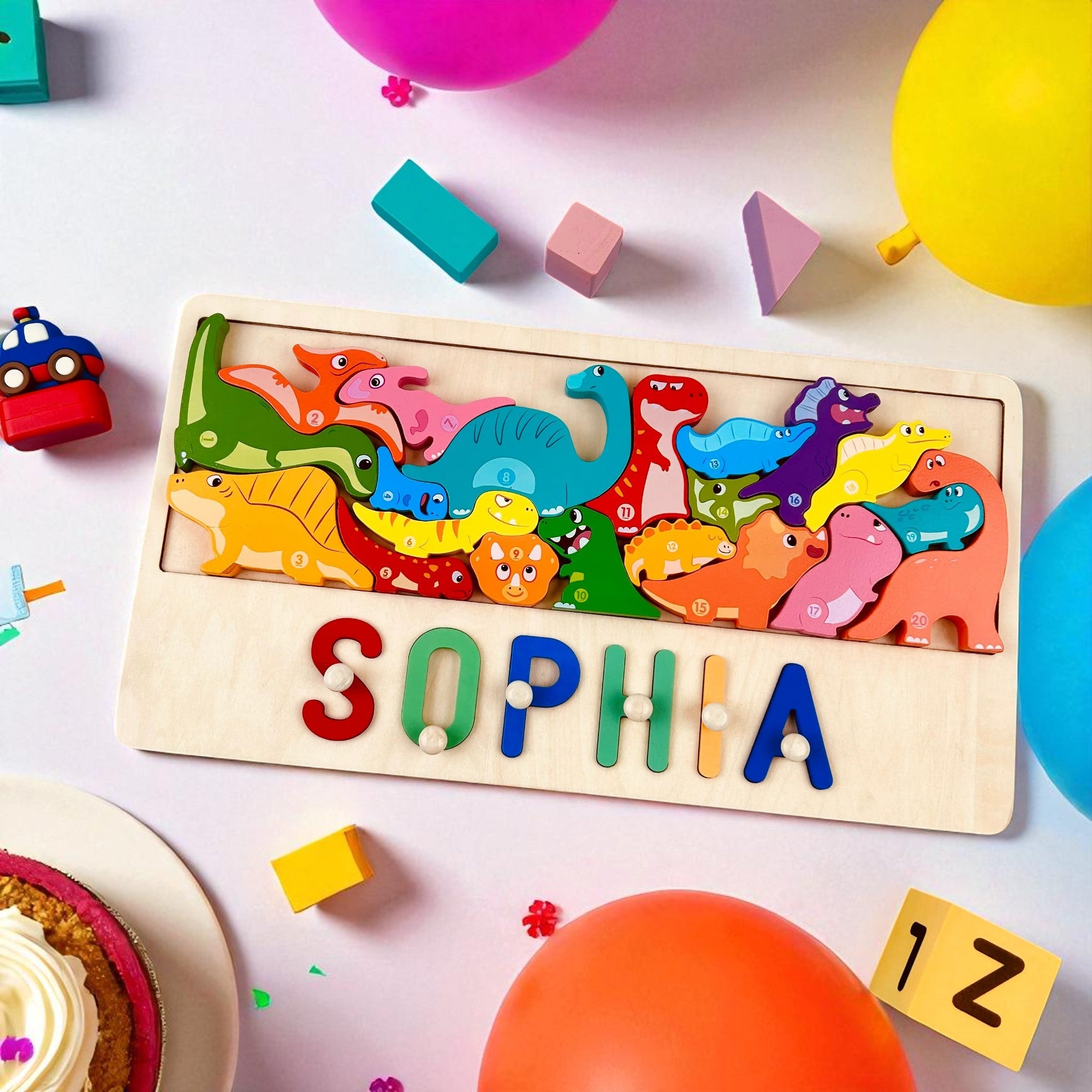 Personalized Eco-Friendly Toy Animal Stacking Name Puzzle