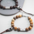 Punk Skull Men’s Bracelet – Natural Stone Biker Jewelry | Harley Rider Gift