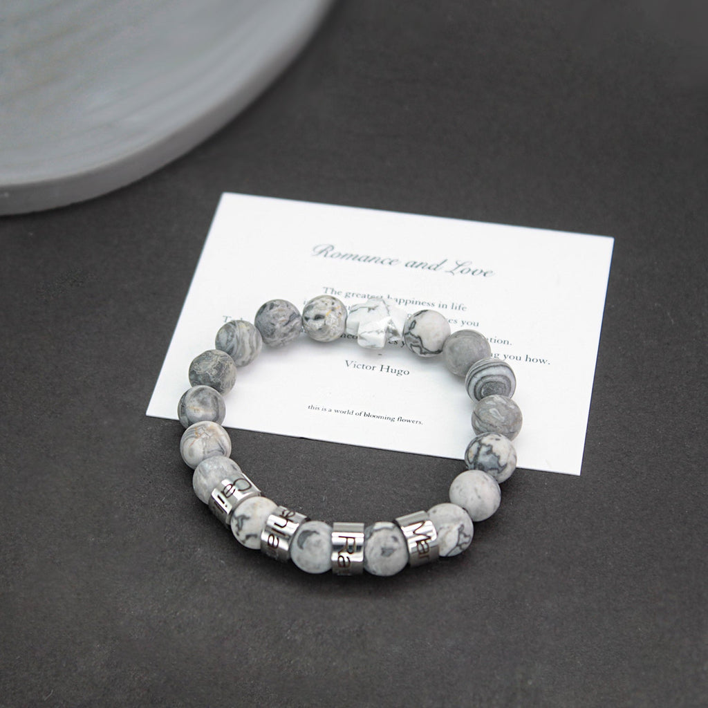 Custom Name Cross-Shaped Gemstone Bracelet 20cm - Daily Wear & Keepsake Gift