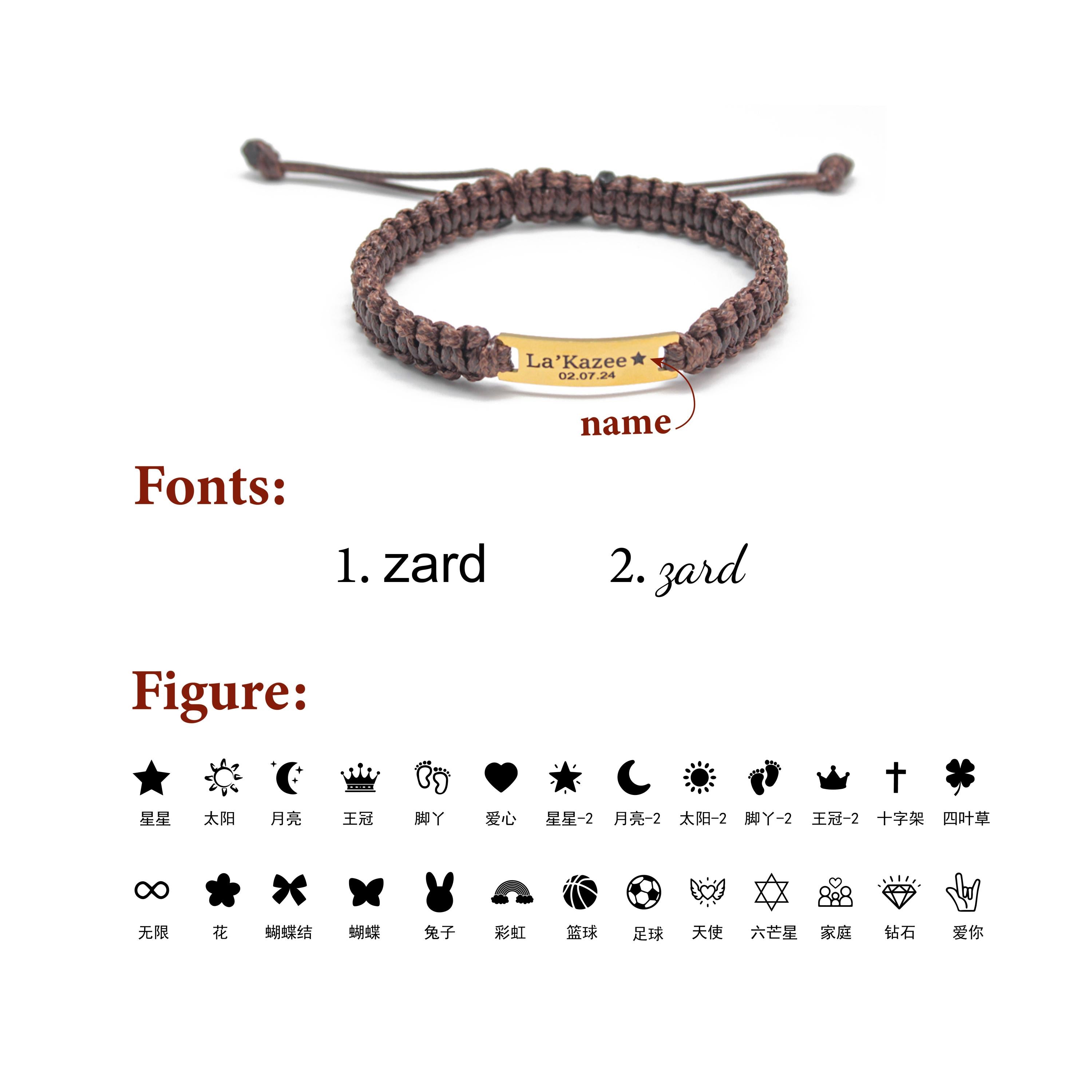 Personalized Men’s Leather Braided Bracelet – Engraved Stainless Steel Plate