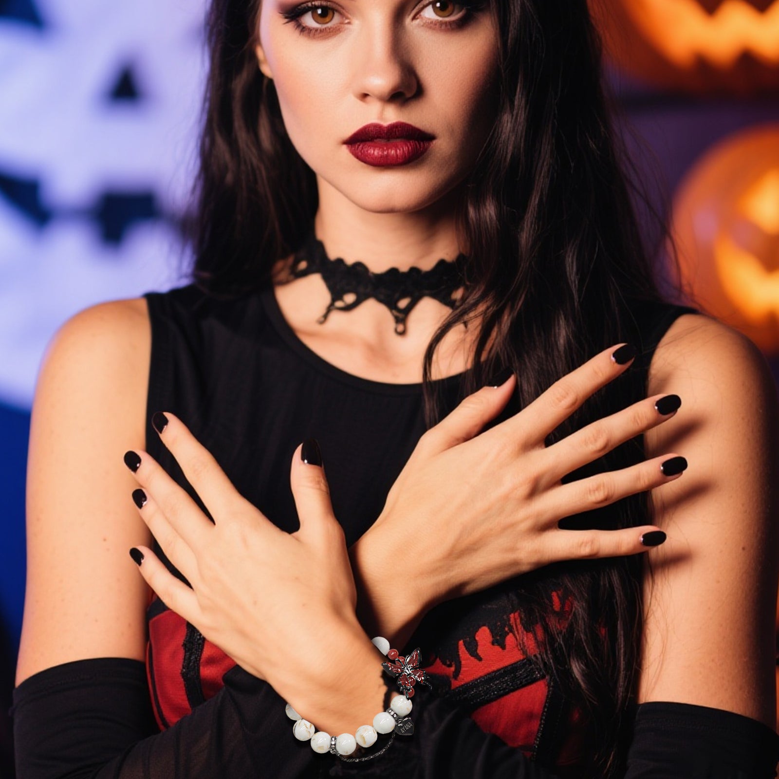 Halloween Gothic Dark Custom Name Bracelet