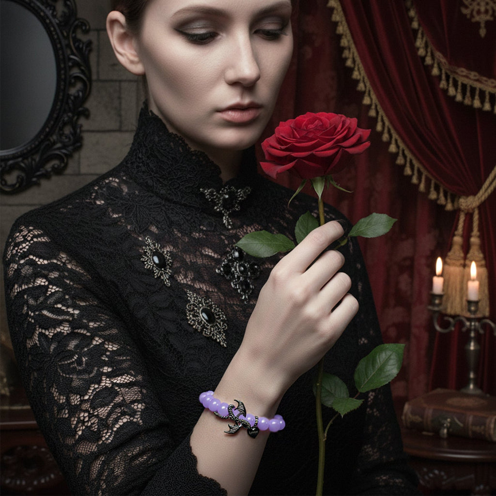 Halloween Gothic Dragon Custom Name Bracelet
