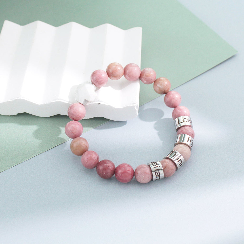 Custom Name Cross-Shaped Gemstone Bracelet 20cm - Daily Wear & Keepsake Gift
