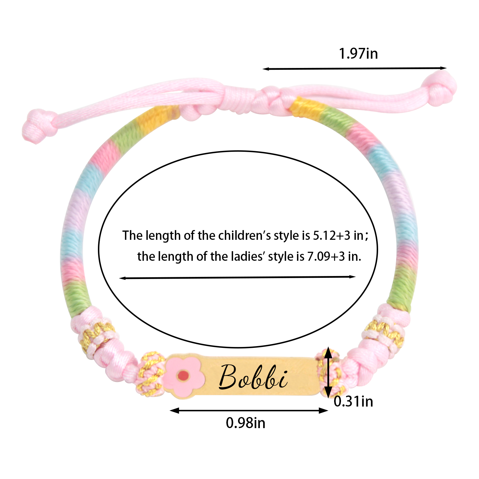 Colorful Cartoon Epoxy Name Bracelet – Personalized Jewelry for Babies & Kids