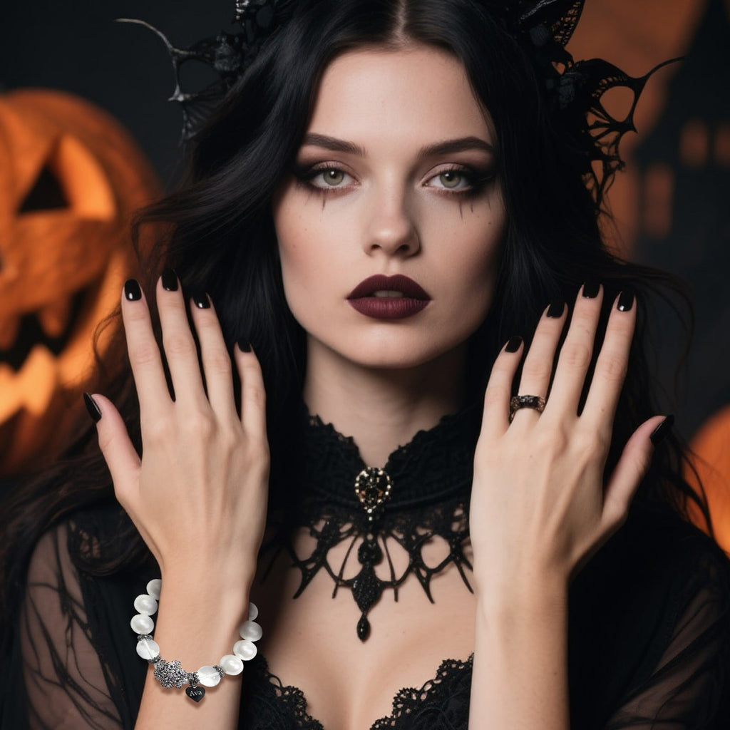 Gothic Halloween Snowflake Heart Bracelet
