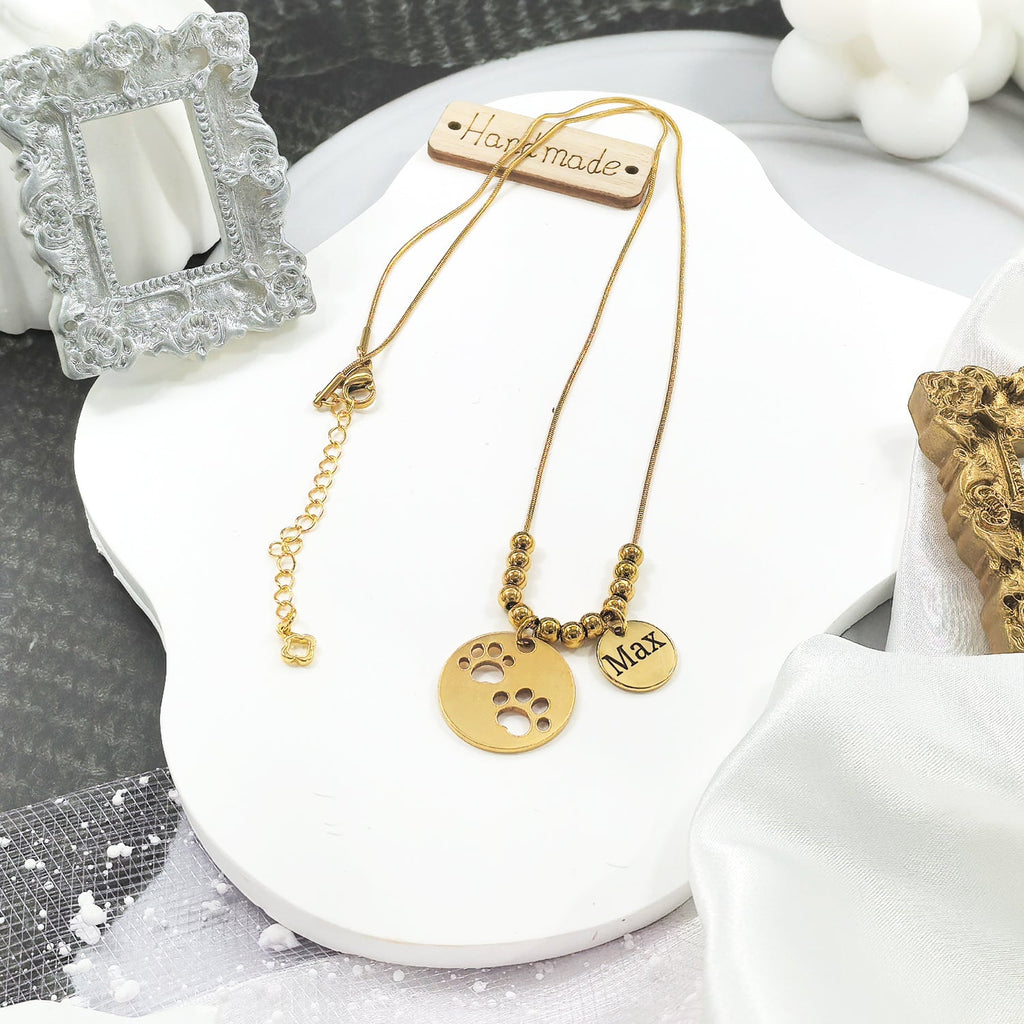 Custom Pet Memorial Necklace | Gold-Plated Stainless Steel Gift