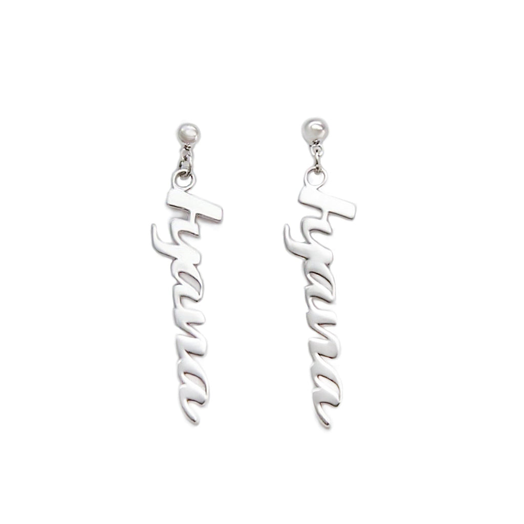 Custom Letter Zircon Earrings – 48MM Lightweight Design in Gold, Rose Gold & Silver