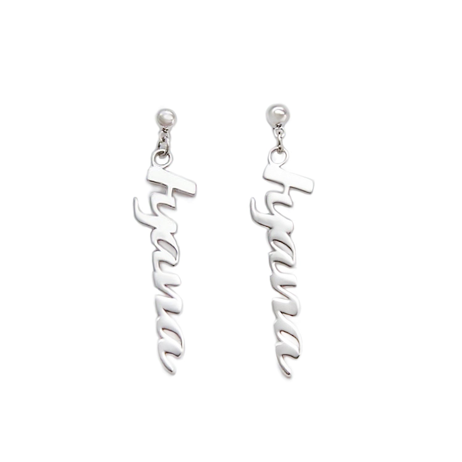 Custom Letter Zircon Earrings – 48MM Lightweight Design in Gold, Rose Gold & Silver