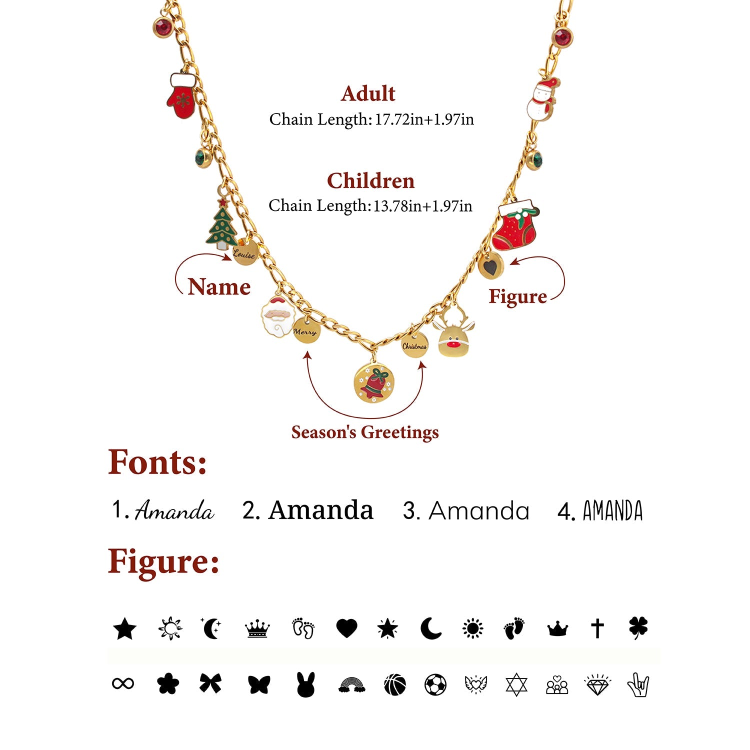 Christmas Parent-Child Bracelet & Necklace Set – Custom Titanium Steel Jewelry for Families