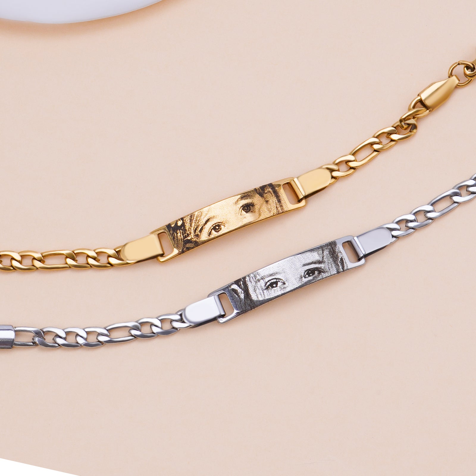 Personalized Baby Name and Eye image Bracelet- Custom Gift for Boys & Girls