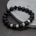 Personalized Natural Mineral Cross Bracelet – Engraved Names Keepsake