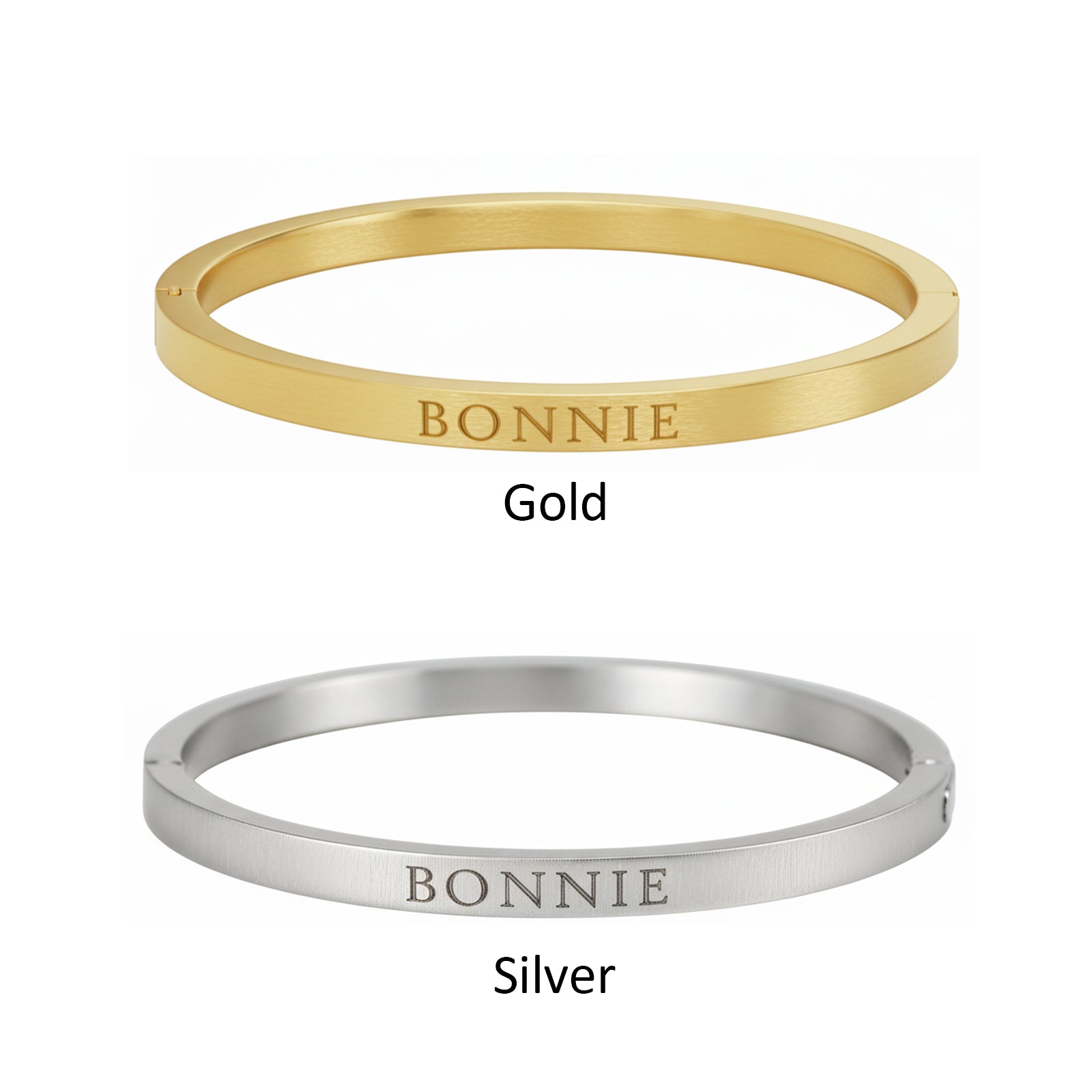 Personalized Adult's Engraved Name Bangle with Clasp
