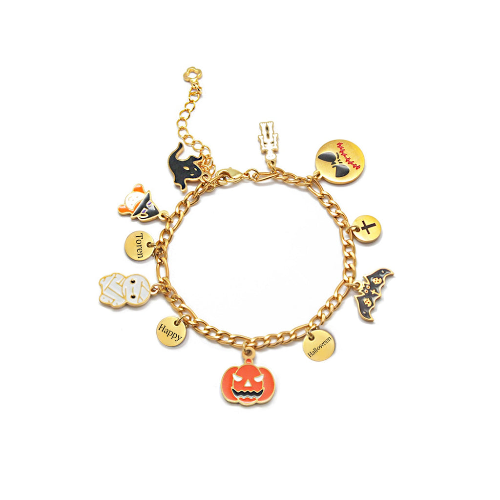 Halloween Parent-Child Bracelet & Necklace Set – Custom Titanium Steel Jewelry for Families