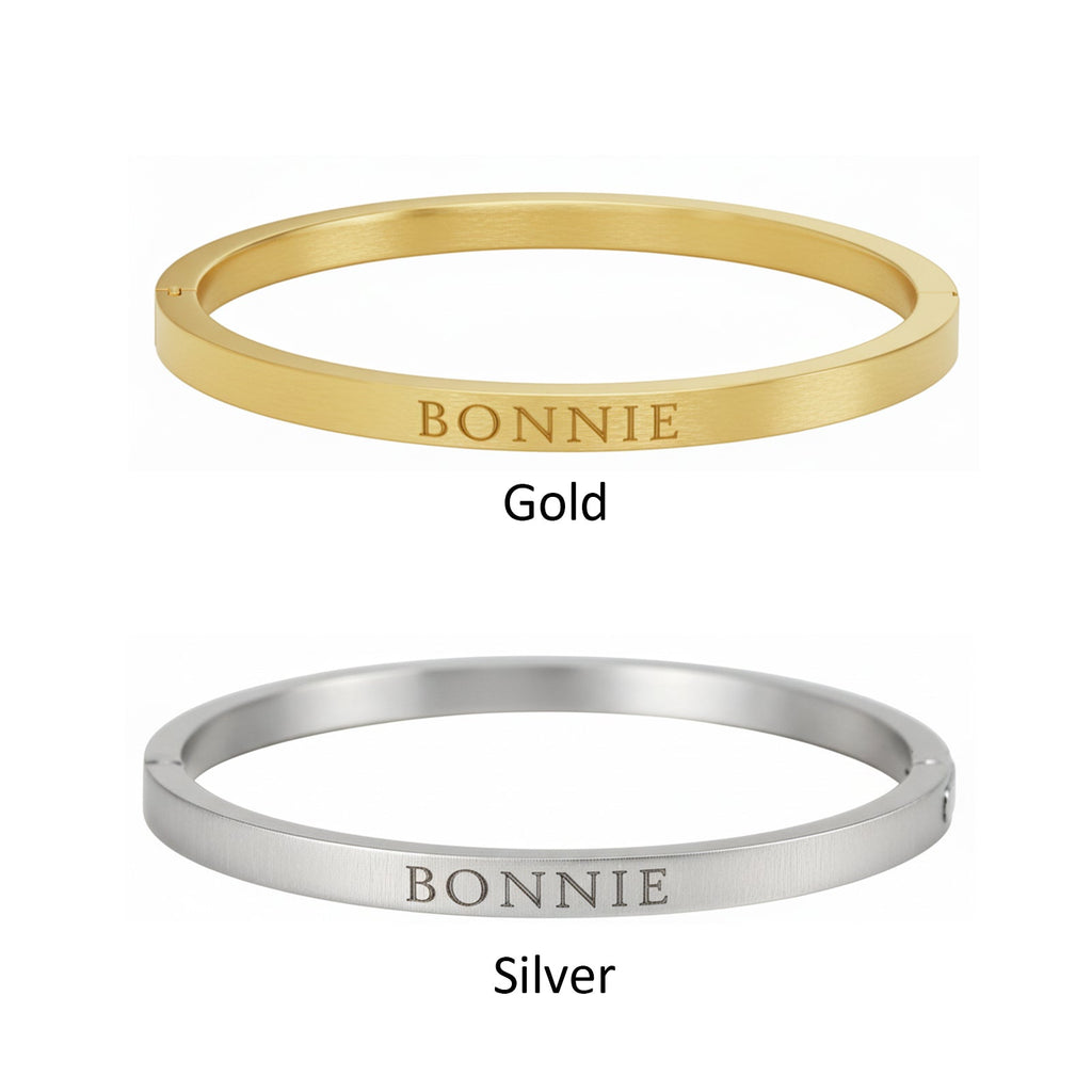 Personalized Baby's Engraved Name Bangle with Clasp
