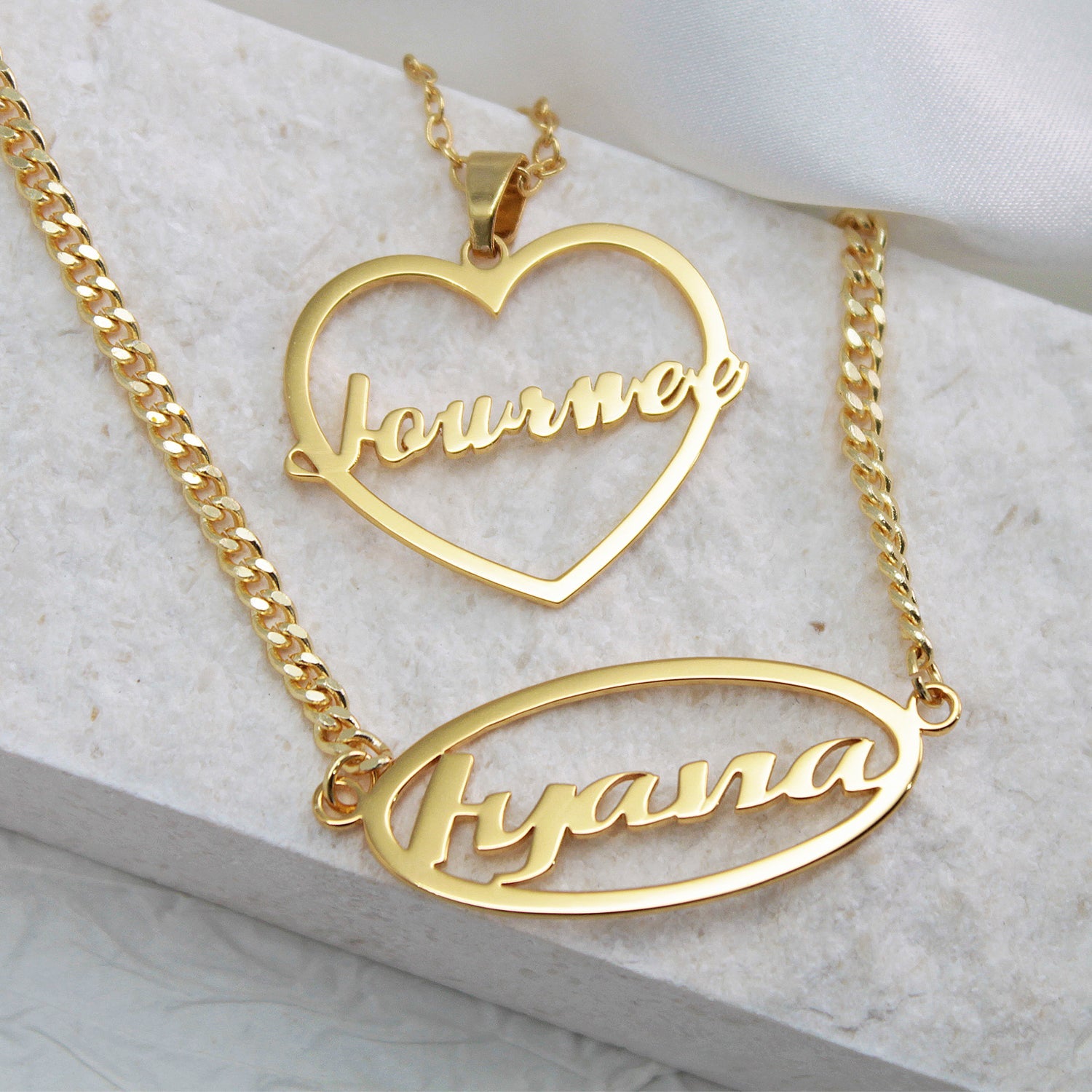 Personalized Heart Name Necklace – Custom Birthday Gift