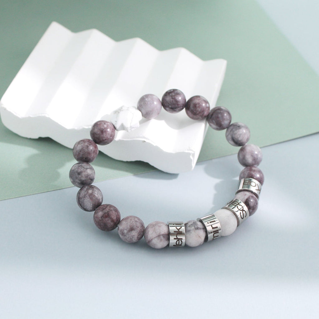 Custom Name Cross-Shaped Gemstone Bracelet 20cm - Daily Wear & Keepsake Gift
