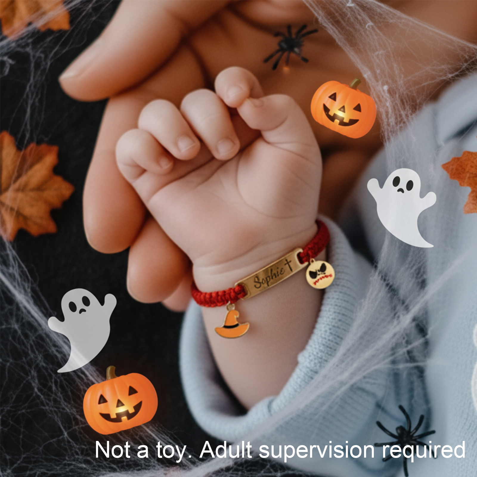Halloween Baby Braided Cord Custom Bracelet (Parent-Child Style) – A Sweet Holiday Keepsake