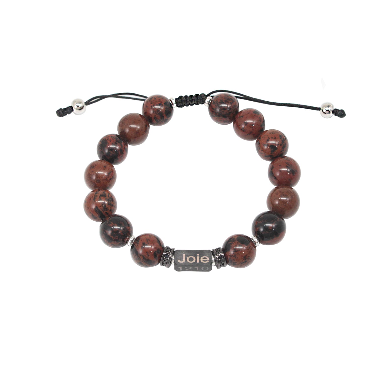 Personalized Name Engraved Natural Stone Bracelet with Zircon | Adjustable Beaded Couple Jewelry Gift for Him & Her