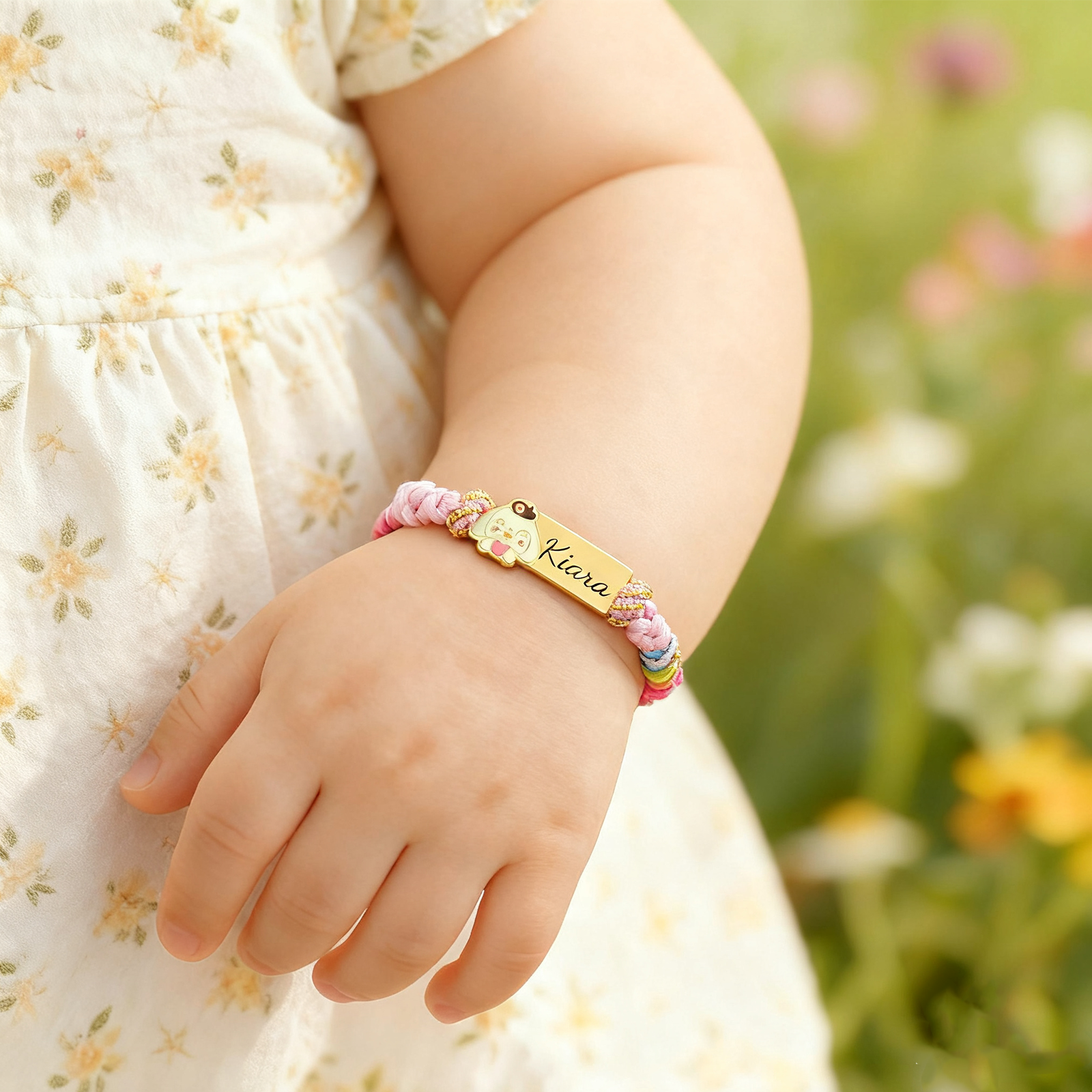 Colorful Cartoon Epoxy Name Bracelet – Personalized Jewelry for Babies & Kids