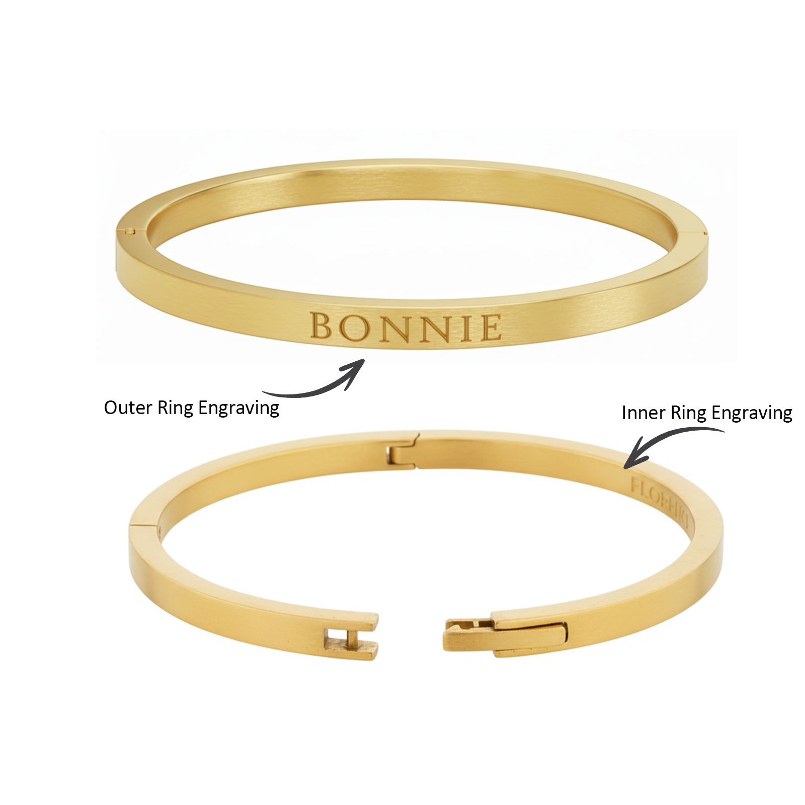 Personalized Baby's Engraved Name Bangle with Clasp