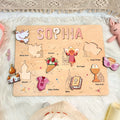 Personalized Baby Girl Christening Wooden Name Puzzle – Custom Baptism Keepsake Gift