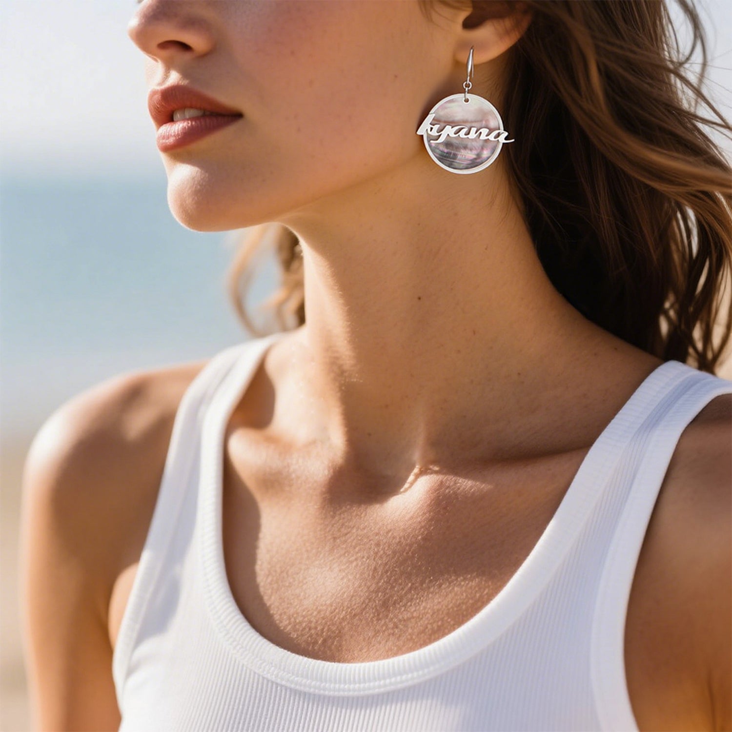 Custom Name Natural Shell Drop Earrings – Jewelry with a Breath of Nature