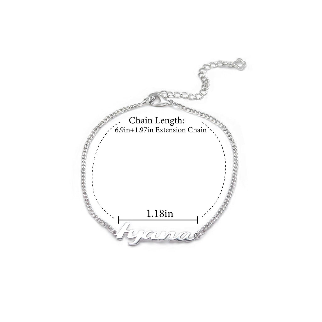 Personalized Family Name Bracelet Set – Custom Engraved Thin Chain for Moms & Kids, Matching Adjustable Jewelry