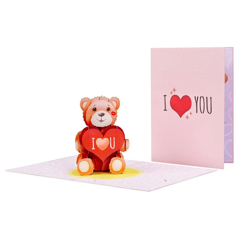 3D Teddy Bear Pop Up Card – Romantic Greeting Card