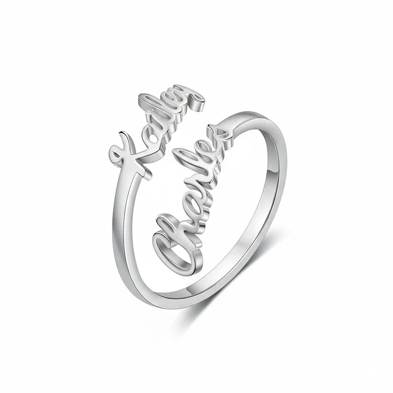 Personalized Double Name Ring