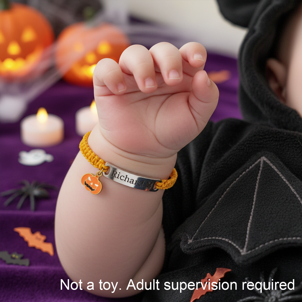 Halloween Baby Braided Cord Custom Bracelet (Parent-Child Style) – A Sweet Holiday Keepsake