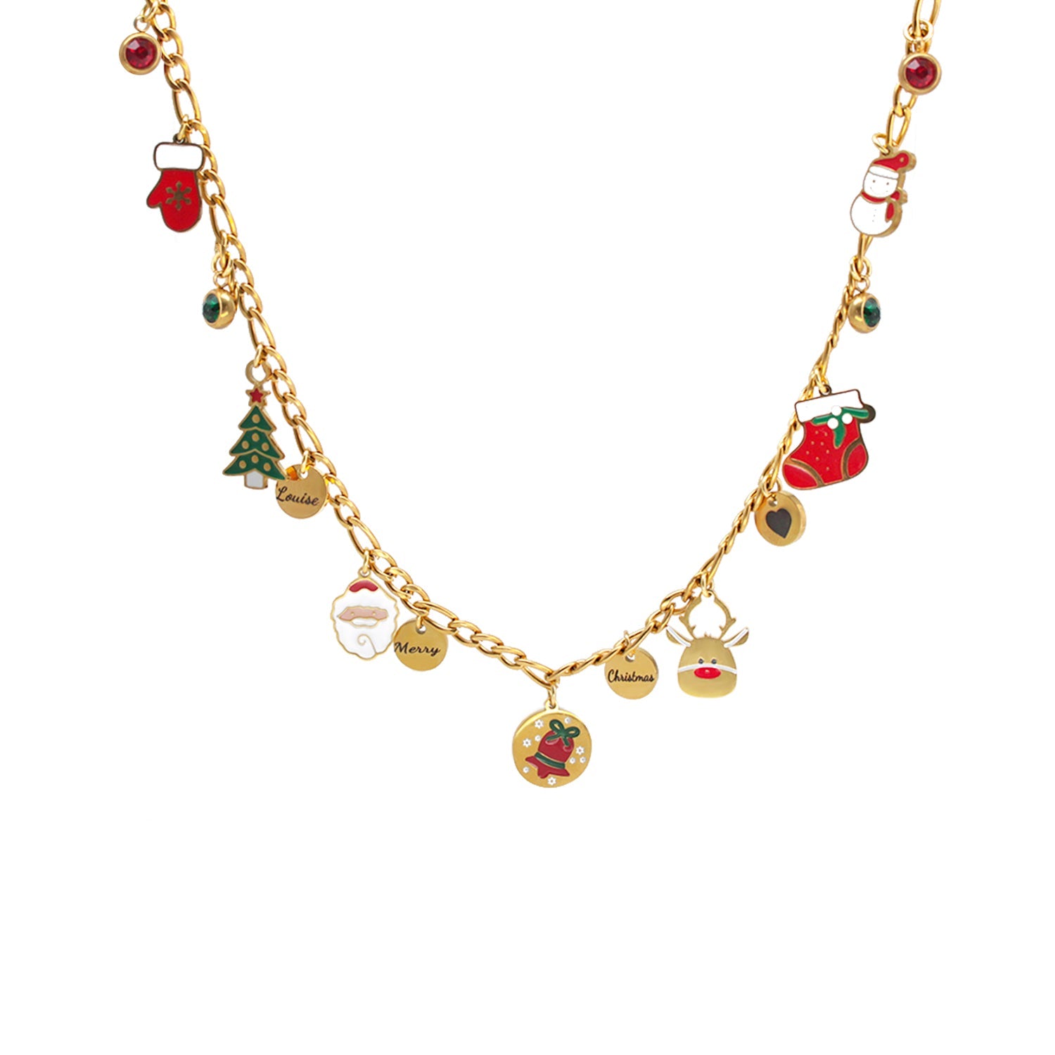 Christmas Parent-Child Bracelet & Necklace Set – Custom Titanium Steel Jewelry for Families