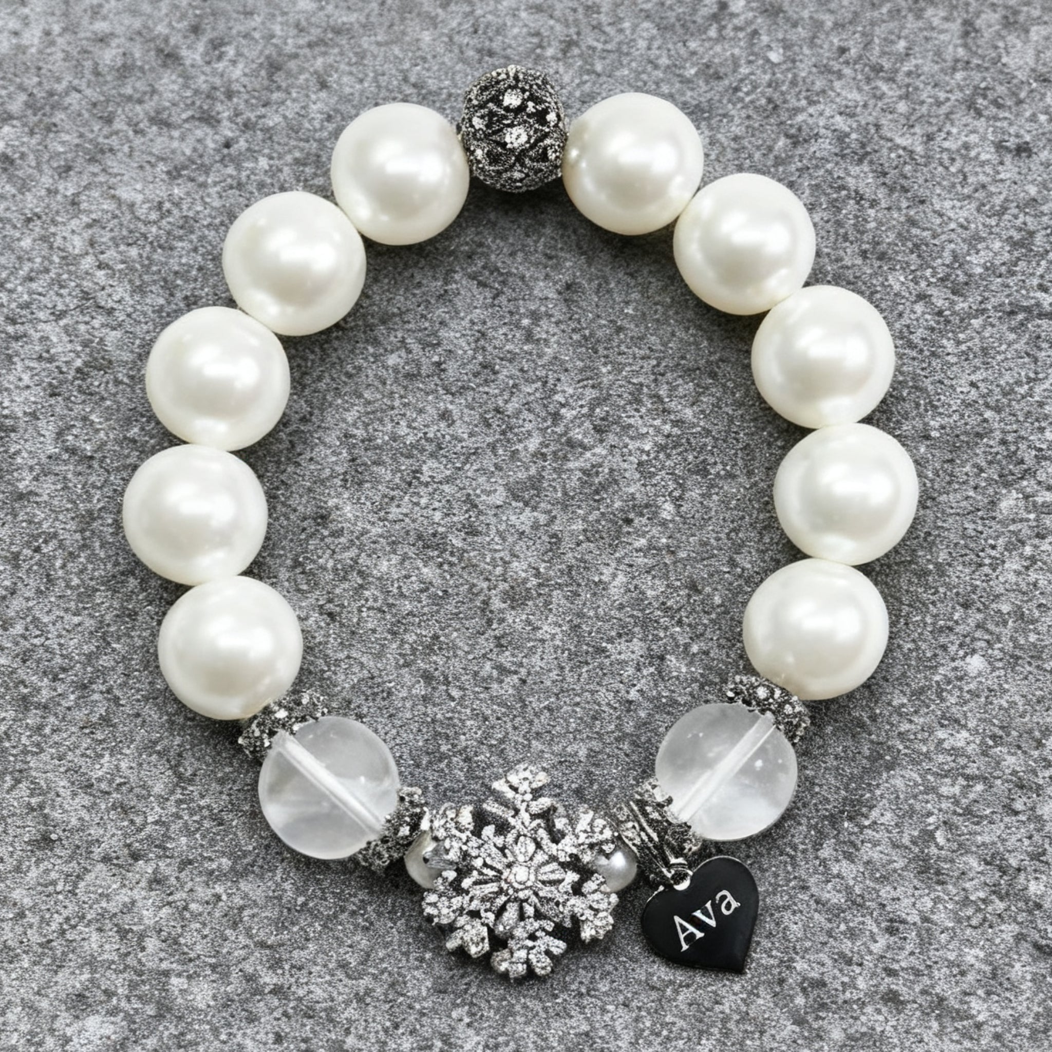 Gothic Halloween Snowflake Heart Bracelet