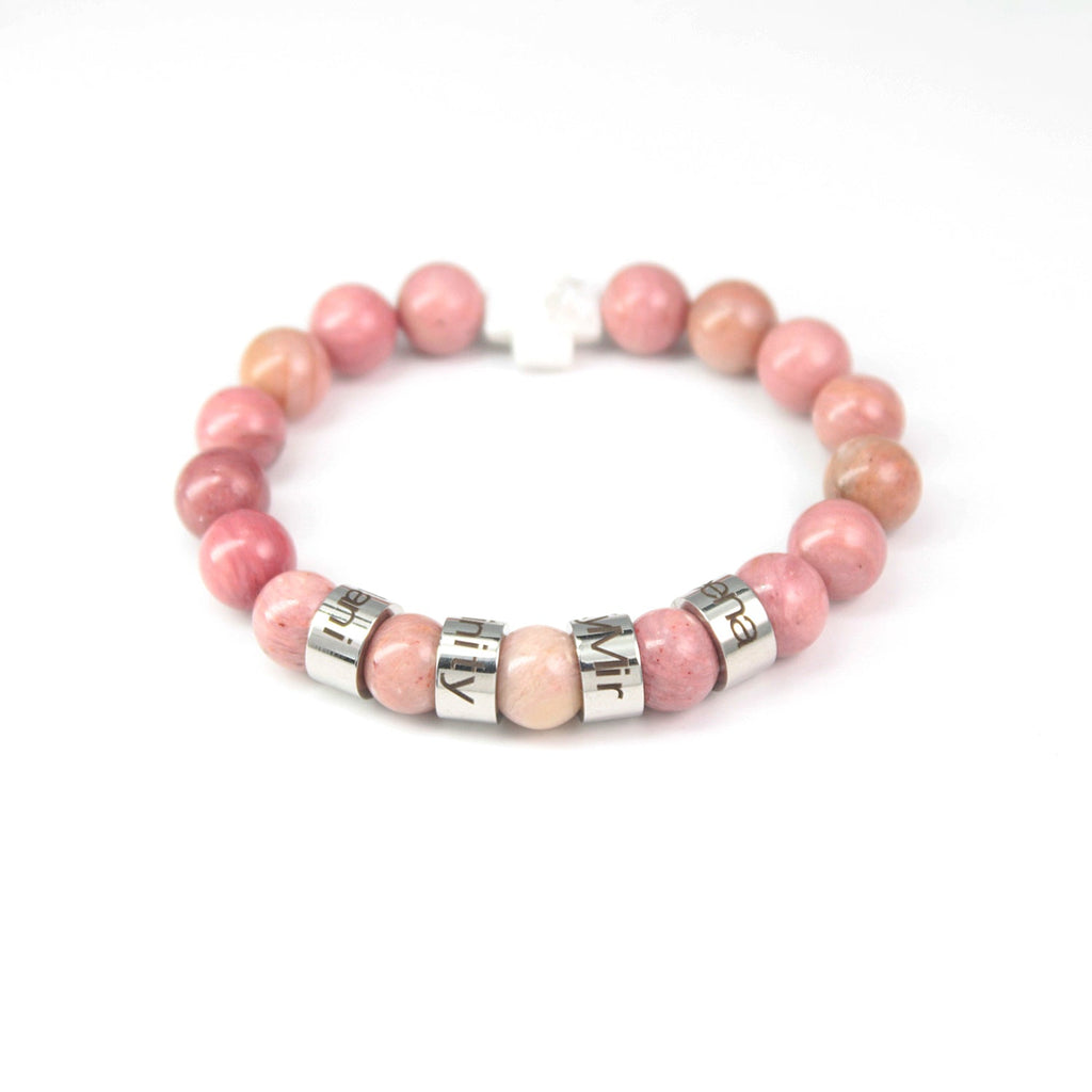 Custom Name Cross-Shaped Gemstone Bracelet 20cm - Daily Wear & Keepsake Gift