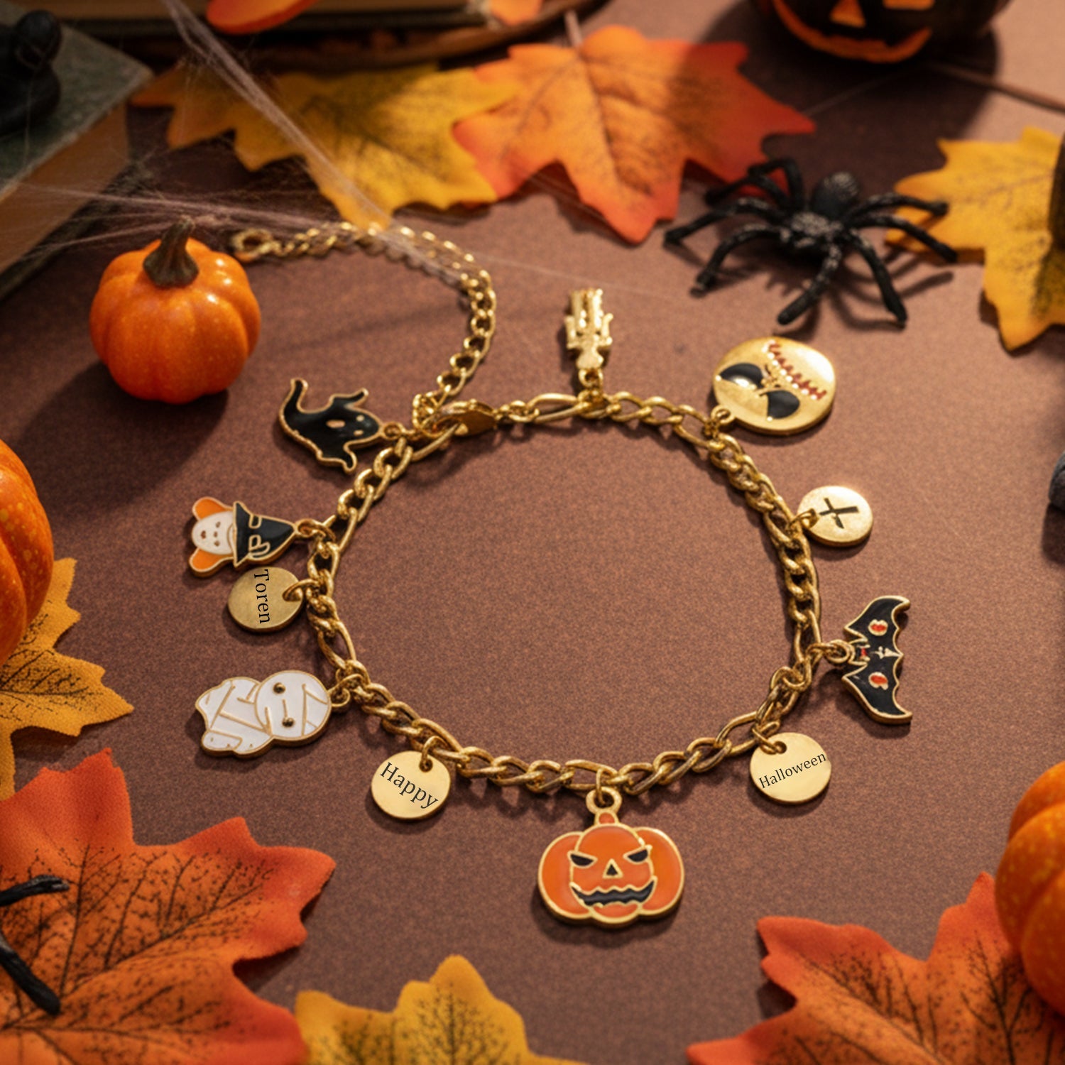 Halloween Parent-Child Bracelet & Necklace Set – Custom Titanium Steel Jewelry for Families