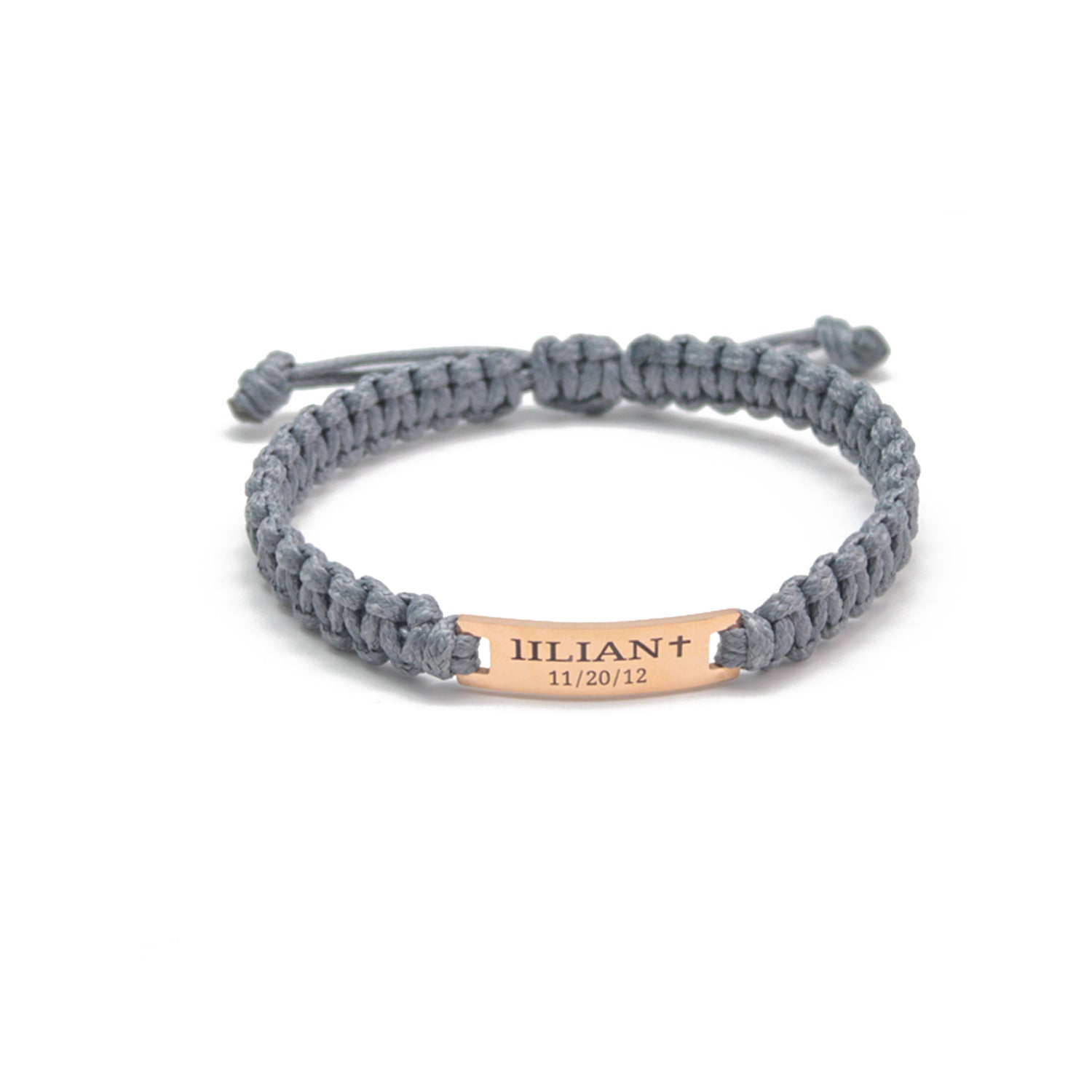 Personalized Men’s Leather Braided Bracelet – Engraved Stainless Steel Plate