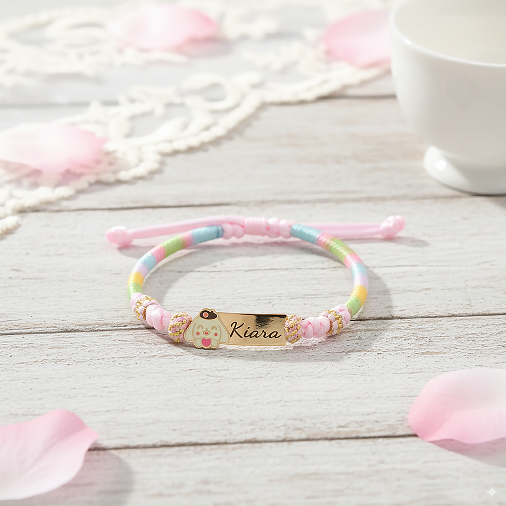 Colorful Cartoon Epoxy Name Bracelet – Personalized Jewelry for Babies & Kids