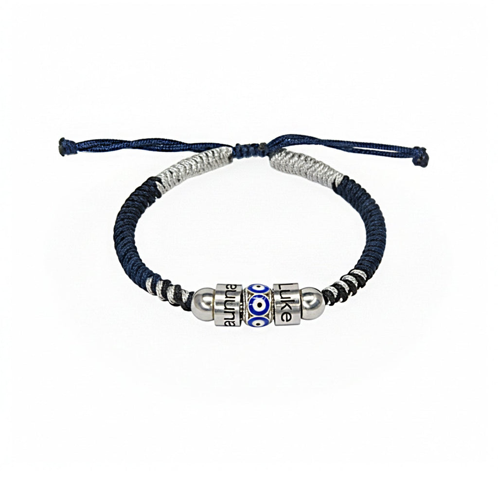 Guardian Eyes Couple & Family Name Bracelet – Personalized Protection Jewelry