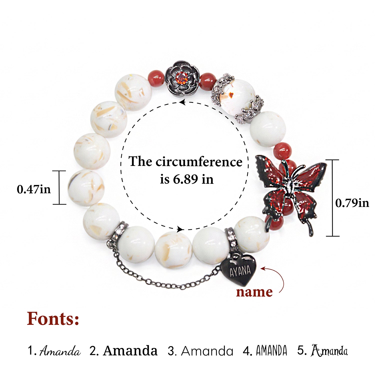 Halloween Gothic Dark Custom Name Bracelet