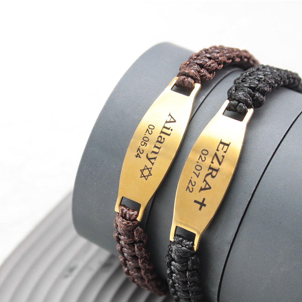 Men’s Braided Leather Custom Name Bracelet – A Gift That Speaks Without Words