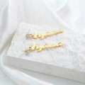 Custom Letter Zircon Earrings – 48MM Lightweight Design in Gold, Rose Gold & Silver